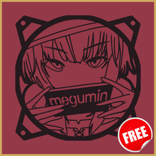 free megumin 2 konosuba - fan cover 120 mm pc grill 120mm 3d print model - Mito3D