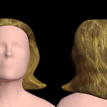 free model woman's hair dark desert wig woman head 3d print model - Mito3D