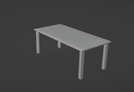 free modern simple dining table 3d furniture architecture interior design 3d print model - Mito3D