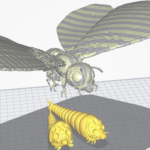 free mothra heisei + lavae 1992 3D print model - Mito3D