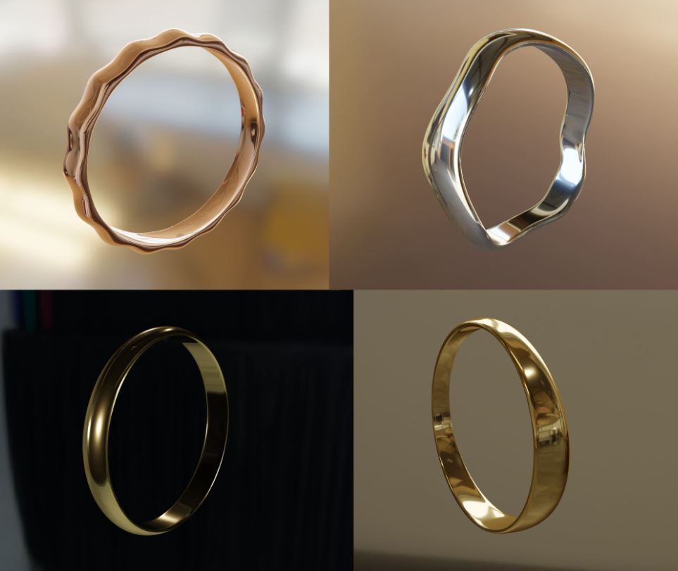 gratis anillo banda conjunto joyería joya Moda hombres mujer unisexo 3D print model - Mito3D