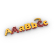 libre échantillon 3d impression lettres abc 50mm Jeu lettre école apprendre gamins alphabet 3d print model - Mito3D