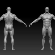 Bedava yarı t pose erkek vücut Sanat 3d print model - Mito3D