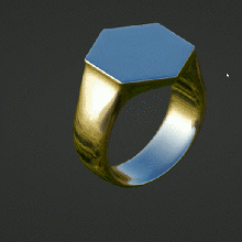 frei Signet Ring minimalistisch Hexagon 3d print model - Mito3D