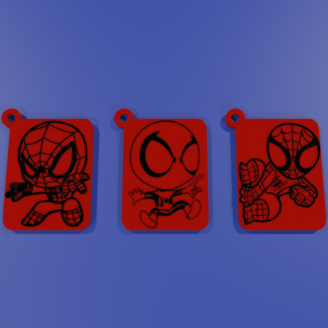 free spiderman cute keychain spider spidey comic marvel tender 3D print model - Mito3D