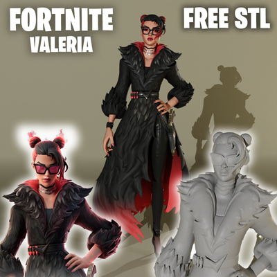 free valeria skin fortnite figure game game statue peely jonesy marvel star wars pickaxe toy llama banana funko pop anime batman resin doom oscar 3d print model - Mito3D