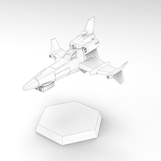 freebooter sci-fi 6mm fighter 3D print model - Mito3D