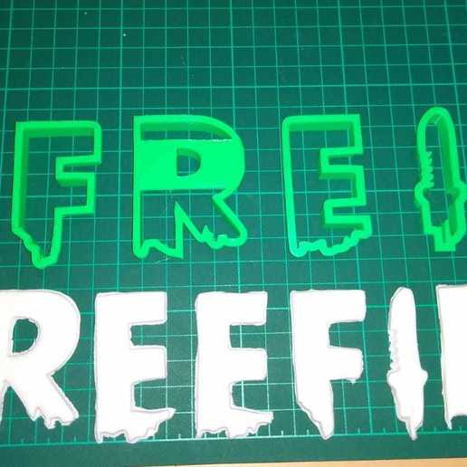 freefire cake letters reads type for 3D print model - Mito3D