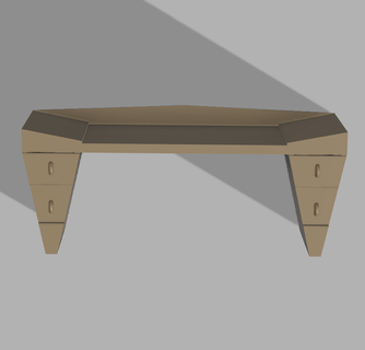 french art deco style desk draws worktop table tables angular angled angle doll dolls house scale furniture 3d print model - Mito3D