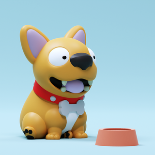 francês buldogue cão animal brinquedo arte tampo mesa fofa Diversão cachorros chibi 3d print model - Mito3D
