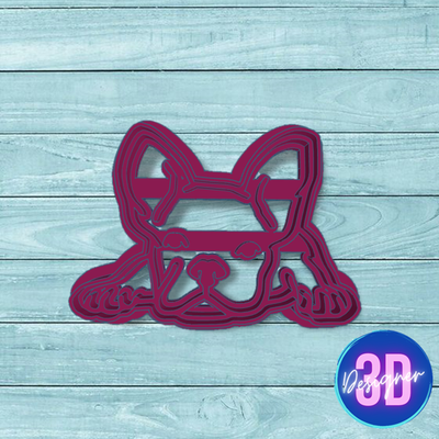 french bulldog home label cutting cookie cutter mass framework cake cakes cupcakes cutters bakery porcelain ceramics clay fondant ballina pastry shop 3d print model - Mito3D