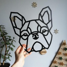 französische Bulldogge home Dekoration Dekor Wand Tier bulldog geometrische 3d print model - Mito3D