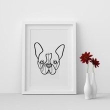 Fransızca bulldog Sanat köpek 2d hayvan duvar Sanatı deko 3d print model - Mito3D