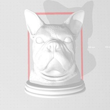 french bulldog bust home dogs dog head 3d print model - Mito3D