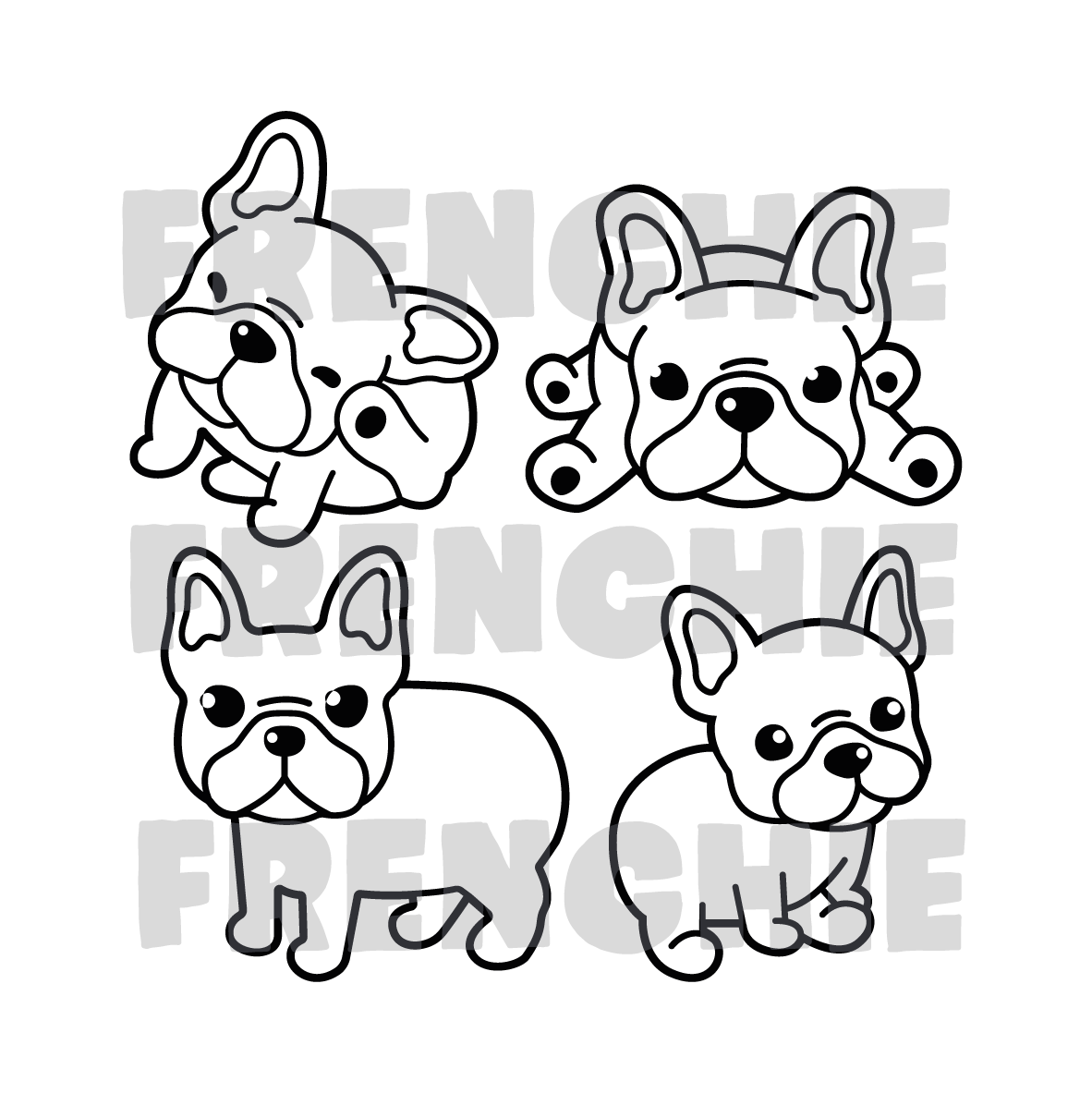 french bulldog cookie cutter frenchie cookies 3D print model - Mito3D