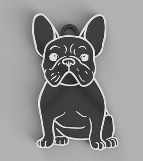 francés buldog perro llavero llave soporte llaves negro base 3d print model - Mito3D