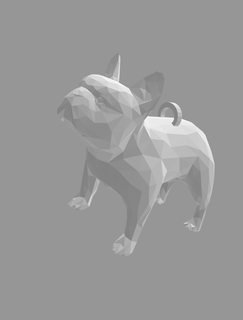 francés buldog perro llavero llavero perro buldog francés 3d print model - Mito3D