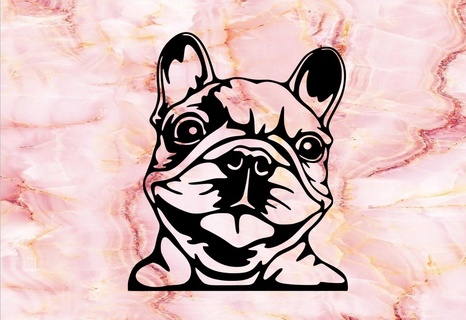 french bulldog dog wall mural decorations Home puppy table decoration from home art at the 3d print model - Mito3D