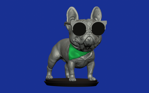french bulldog glasses scarf dogs animals toy bobblehead resin printing pet pets dog lover 3d 3d print model - Mito3D