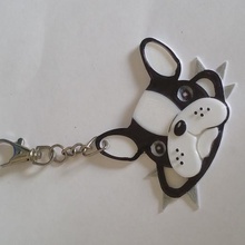 bulldog francese portachiavi collana gadget chiave anello per chiavi 3d print model - Mito3D