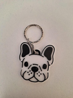 french bulldog keychain dog keys house ornament organization 3d print model - Mito3D
