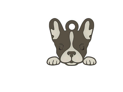 Französisch Bulldogge Schlüsselbund v2 Hund 3d print model - Mito3D