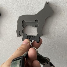 french bulldog lead leash key hook holder 3d print model - Mito3D