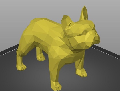 french bulldog low poly dog frenchbulldog animal lowpoly art decor home sculpture 3d print model - Mito3D