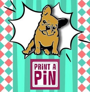 french bulldog pin brooch pins keychain fridge magnet hoop earing dog 3d print model - Mito3D