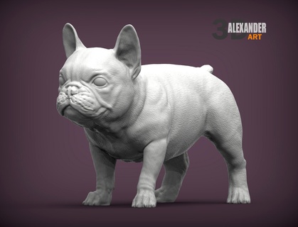 french bulldog puppy 3d print model dog nature mammal animal pet sculpture souvenir present sculpt art sculptures printable 3d print model - Mito3D