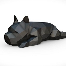 french bulldog sleeping art dog print lowpoly 3dprint animal miniatures sculpture statue toy 3d print model - Mito3D
