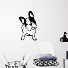 Fransız bulldog duvar sanatı sanat siluet 3d 2d dekor dekorasyon köpek yavrusu köpekler 3d print model - Mito3D