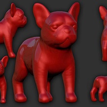 Fransız bulldog sanat hayvan perro 3d print model - Mito3D