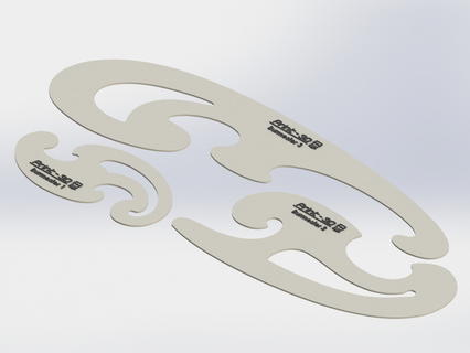 francés curvas birmano plantillas haz dibujo modelo curvímetro técnico Arte diseño 3d impresión stl plantilla guía rail patrón gráfico artistas 3d print model - Mito3D
