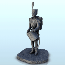 french napoleonic drummer 4 - great army napoleon xixth medieval terrain 3d print model - Mito3D