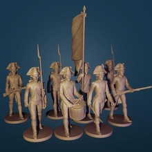 french napoleonic infantry 1804-1807 miniatures soldier print table top 28mm miniature historical human wargame army 3d print model - Mito3D