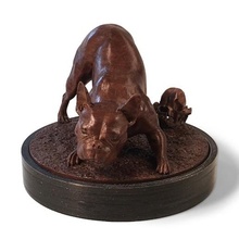frenchie action pose crâne fondation séries art chien anatomie sculpture modèle français bouledogue canin figurine pla 3d impression 3d print model - Mito3D