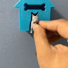 frenchie dog house keychain & holder home 3d print model - Mito3D