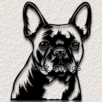 frenchie parete arte francese bulldog arredamento cucciolo decorazione 3d print model - Mito3D
