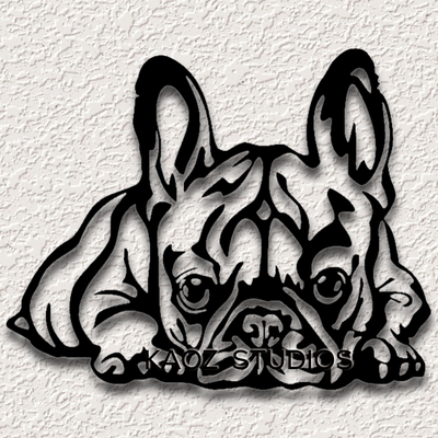 frenchie mauer kunst französisch bulldogge dekor hündchen dekoration 3d print model - Mito3D