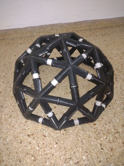 frequency 2 geodesic dome hubs conectors structure shelter 3d print model - Mito3D