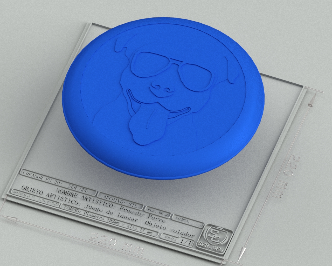 Fresbee perro juego paltillo volador Platón juguete disco 3D print model - Mito3D
