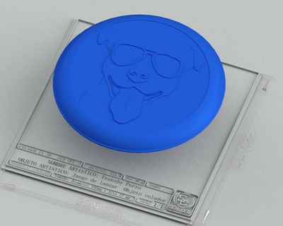 Fresbee Perro Spiel paltillo fliegend Plato juguete Disko 3d print model - Mito3D