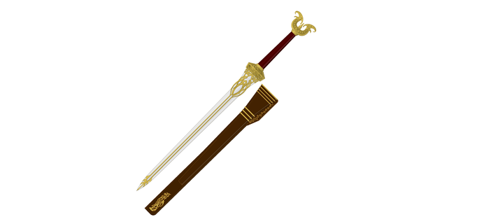 freya's mardoll sword scabbard god war themed cosplay prop collins creations 3d ragnarok freya norse 3d print model - Mito3D