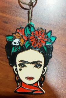 frida kahlo's portrait keychain kahlo key chain stl file 3d printing gift special mexican culture art icon design detailed original collectible decorative accessory inspiring miniature souvenir thematic artisanal 3d print model - Mito3D