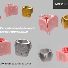 frida Kahlo cemento maceta molde 3d print model - Mito3D