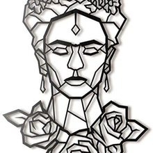 Frida Kahlo poly art cuadro géométrique arte 3d print model - Mito3D