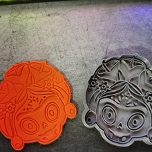 frida Kahlo cráneo cortador fondant día muerto Víspera Santos Galleta galletas molde 3d print model - Mito3D