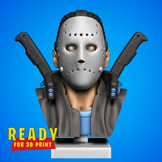 viernes 13th busto jason horror 3d modelo esculpir impresión máscara Freddy diorama imprimible voorhees estilizado Arte esculturas 3d print model - Mito3D
