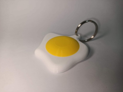 fried egg airtag keychain apple mirror hidden keyring tracking food personalization 3d printing 3d print model - Mito3D